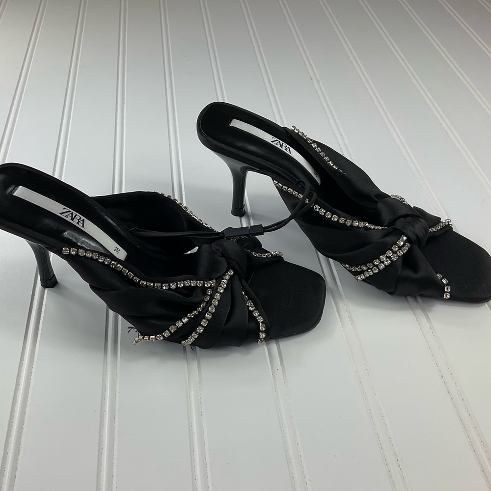 NWOT Zara Sparkly Heeled Sandals Size EU36 - Picture 7 of 12